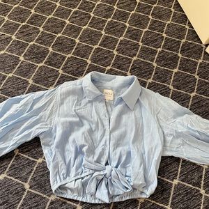 MISA Los Angeles cropped button up shirt